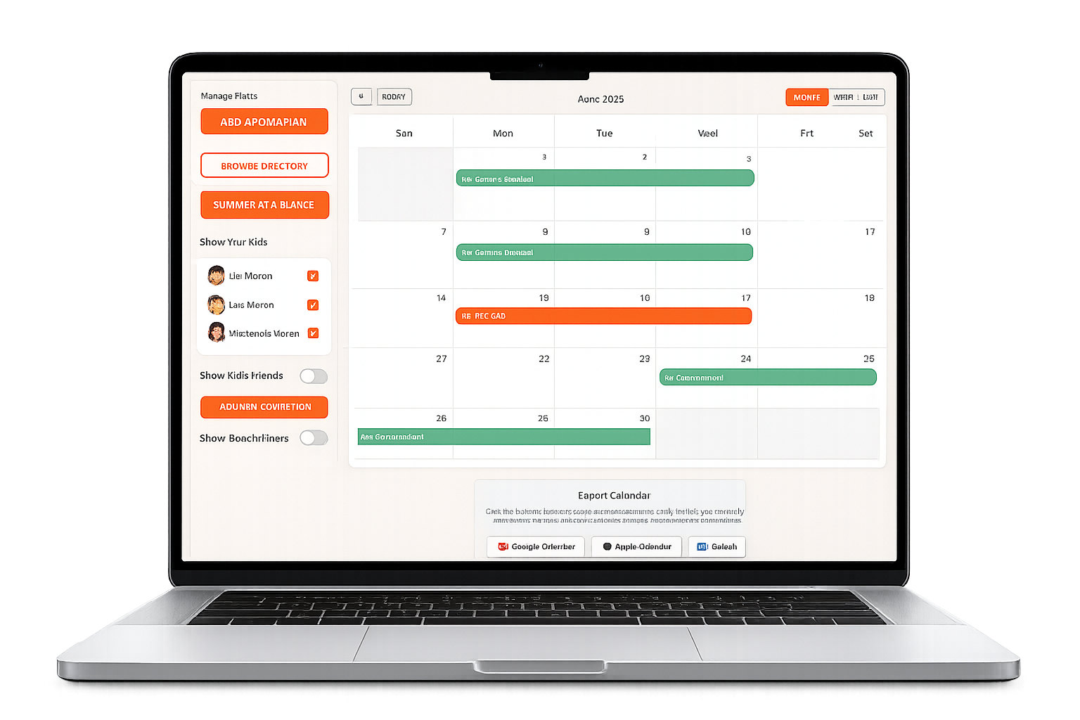 Summer Sanity App Interface